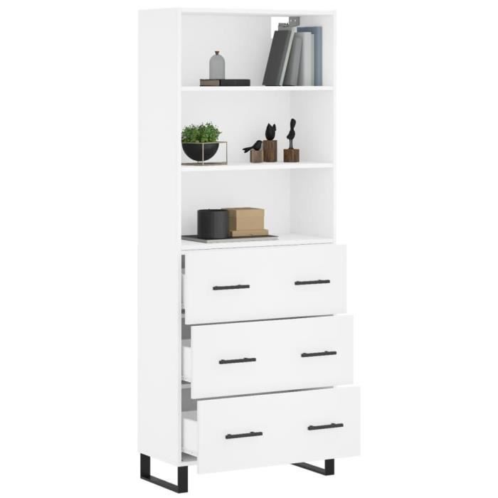 VidaXL Highboard White 69.5x34x180 Cm Engineered Wood 3189405