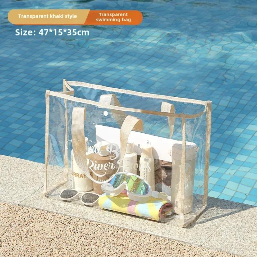 

Large Capacity Cosmetic Storage Bag Multi-functional Swimming Bag New PVC Makeup Bag Travel бежевий