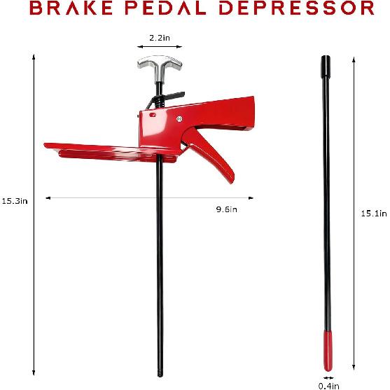 Strumento Depressore Pedale Freno, Depressore Pedale Acceleratore Frizione Veicolo Regolabile da 30 Pollici, Strumento Depressore Pedali Antiscivolo Estensione Albero per Auto