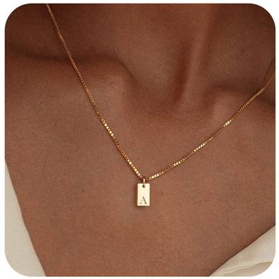 Modyle Tiny Heart Dainty Initial Necklace for Women, 2024 New Fashion Gold Color Name Choker Pendant Jewelry Gift