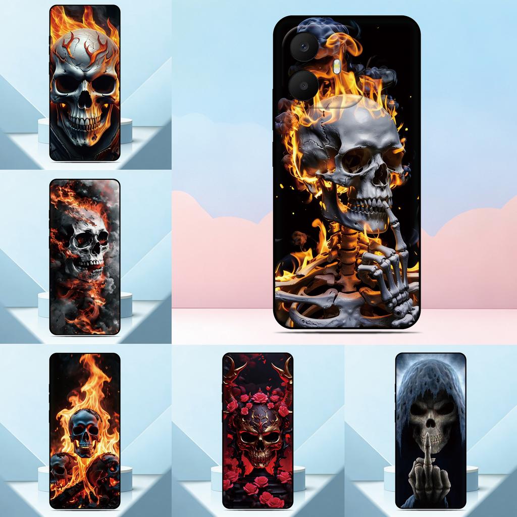 Cown Skull King Bone Phone Case For TCL K70 4G Painted Pattern Back Cover For TCL K70 Power Soft Silicone Fundas Customized