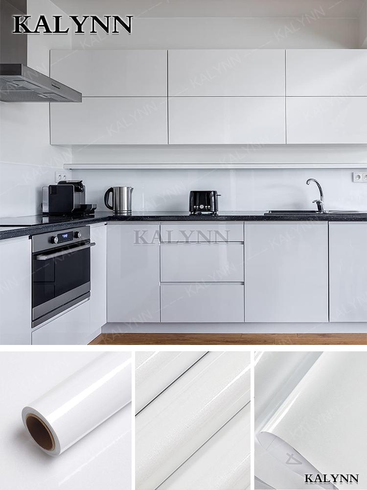 White Wood Grain Water-Repellent Wall Cover Self Adhesive Vinyl Contact Paper Thicken Textured For Cabinets Decor Countertops Sticker
