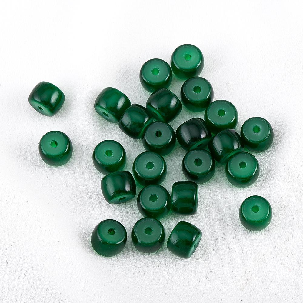 120pcs 8.5mm Colorful Glass Apple Beads Flat Round Cylindrical Spacer Bead DIY Craft Necklaces Bracelet Jewelry Making Materials