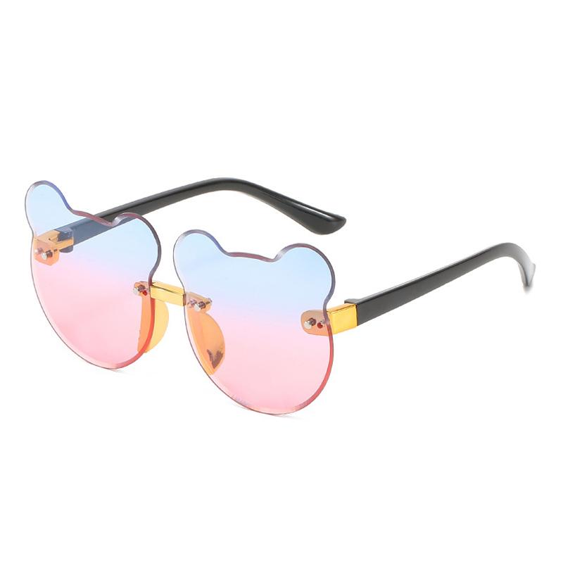 Summer Girl Boys Cute Kids Rimless Sunglasses Animal Cartoon Bear Children Baby Outdoor Sun Glasses Lunette Soleil Enfant