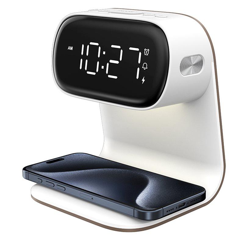 

Тренд 2025 Беспроводная зарядка Многофункциональные часы с ночником, Подарок для пары на праздник, Три уровня яркости Дизайн Вилка ЕС