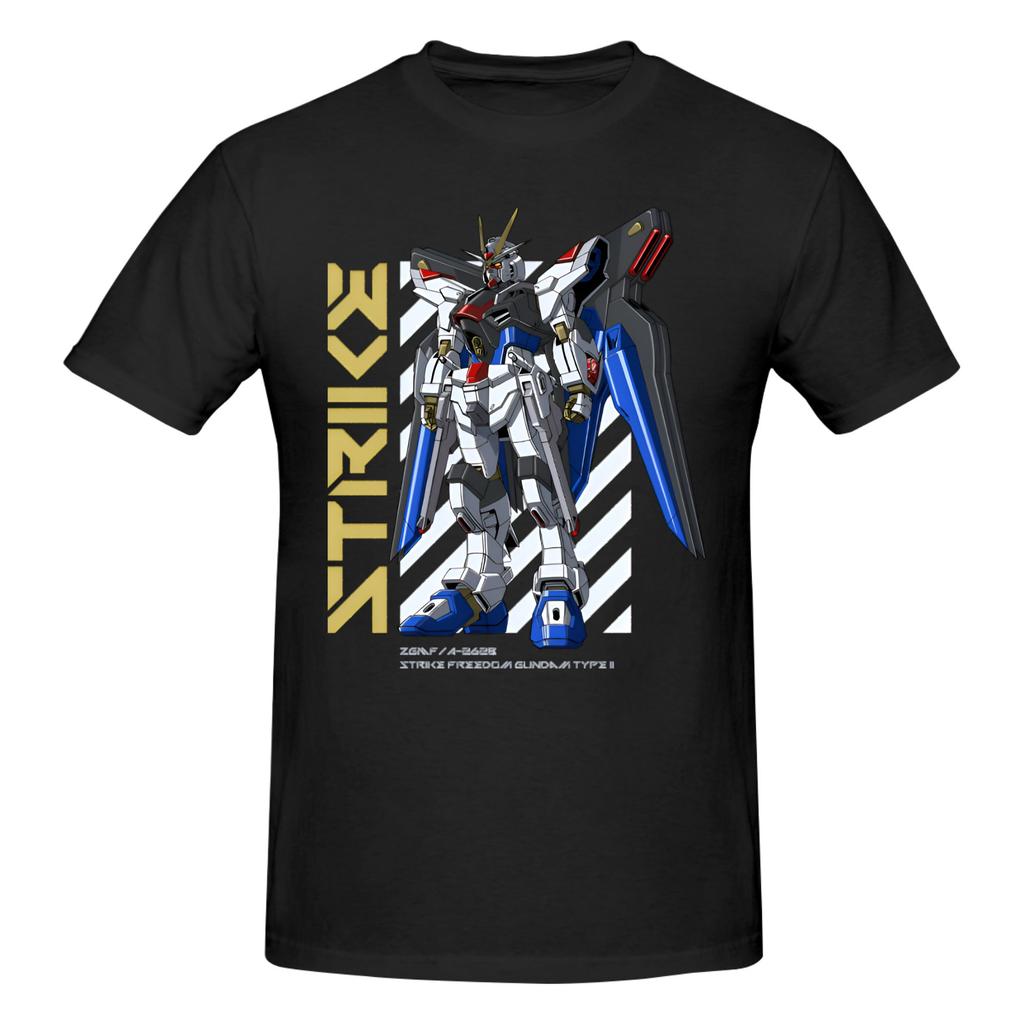 Mecha Warrior Gundam Anime TShirt Cotton Tees Shirt Streetwear Round Neck Tshirt Fashion ShortSleeve Clothes