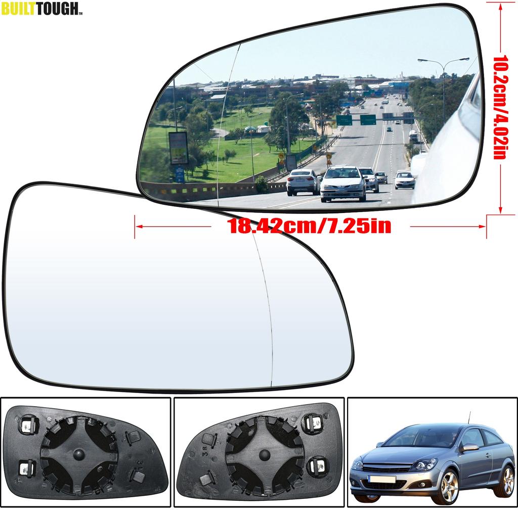 For Opel Astra H 2004 - 2009 Left Right Driver Passenger Side Wing Mirror Glass Heated Convex Lens Exterior Clip On Backplate