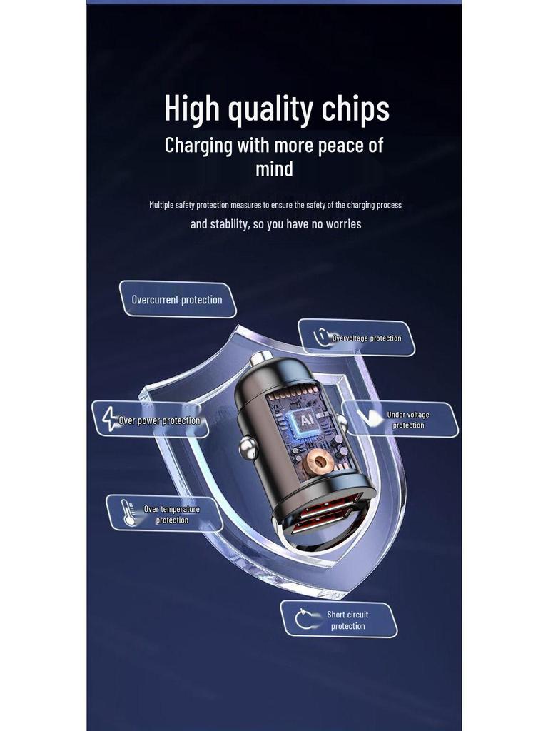 240W Dual USB Car Charger - Fast Charging 12V/24V Invisible Plug