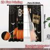 2pcs,Curtains Black Cat_ Bats & Pumpkins Popular Curtain Fabric Yarn Curtains Gifts Perfect for Bedroom & Living Room Decor