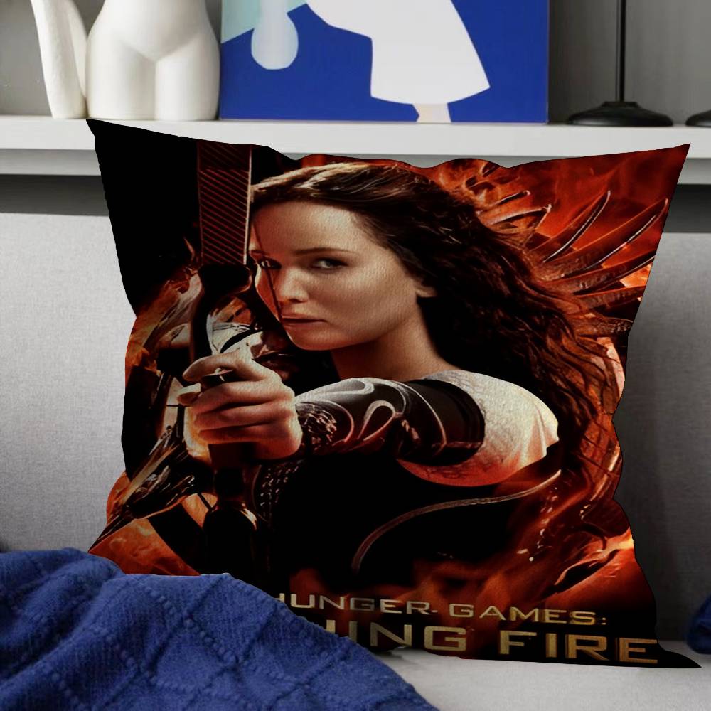 

Classic Movie game hunger Pillow Covers Cartoon Sofa Decorative Home Double-sided Printing Short Plush Cute Cushion Cover 12x12Inch