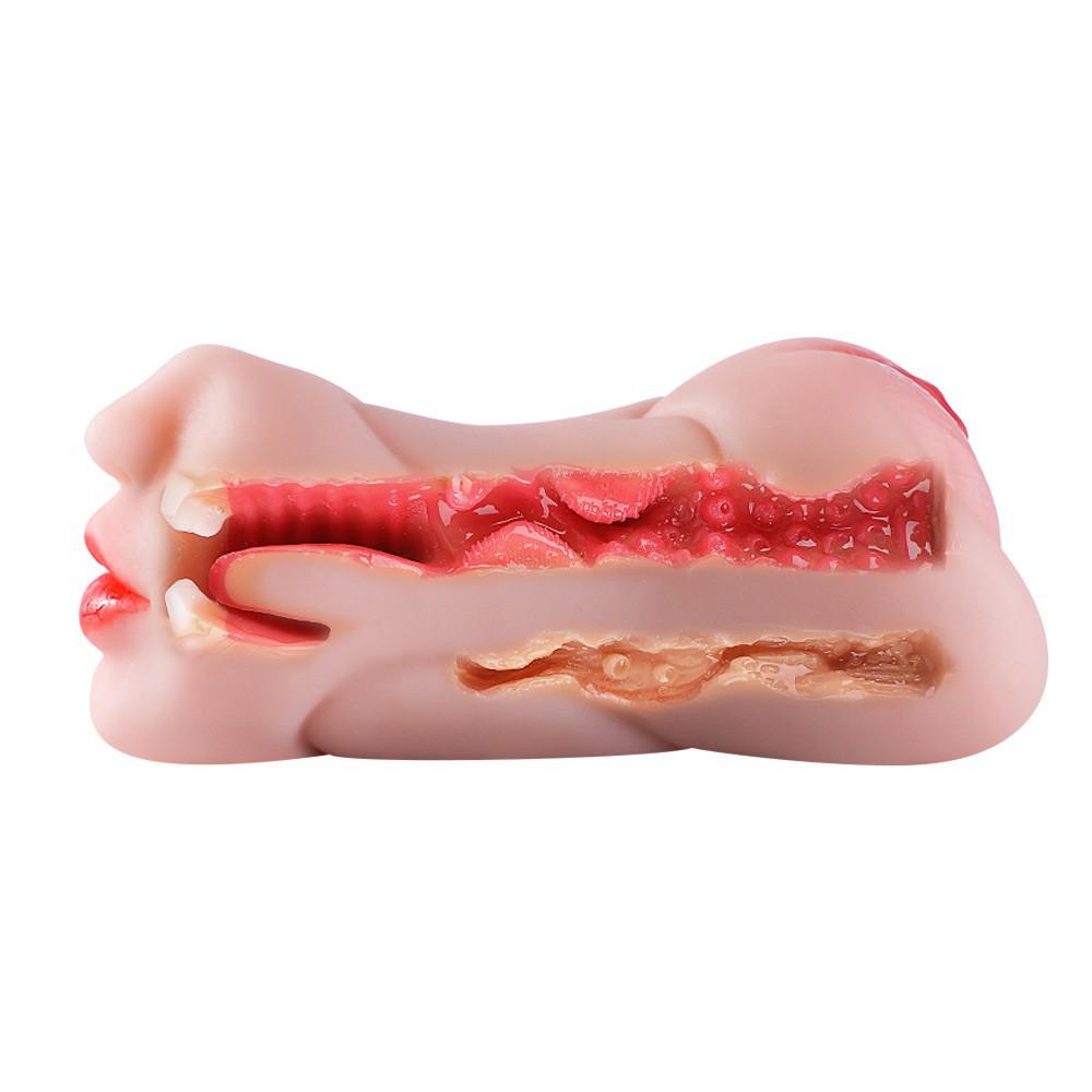 Double-Headed Silicone Male Masturbator with Realistic Features