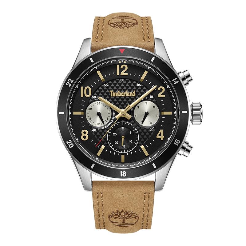 

Timberland Hooksett Series Watch Quartz Movement Leather Strap Black Dial Three Eye Multifunction Military Style Outdoor Men watches TDWGF2201002 TDWGF2201002