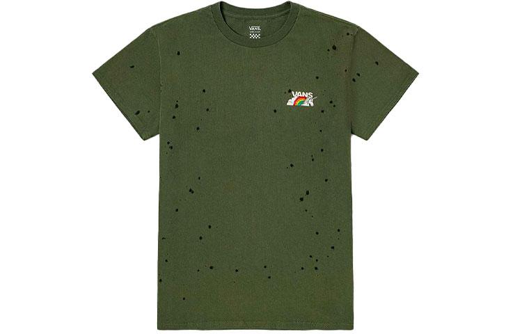 Vans T Shirts Women s Thyme Green Crew Neck Moderate Straight Fit VN0A5F5B461 M