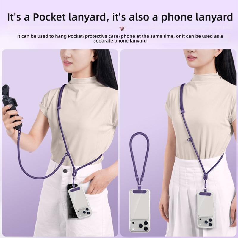 Adjustable Detachable Crossbody Strap for Mobile Phones and Pocket 3 Cameras Secure Anti Loss Design Phone Chain Lanyard