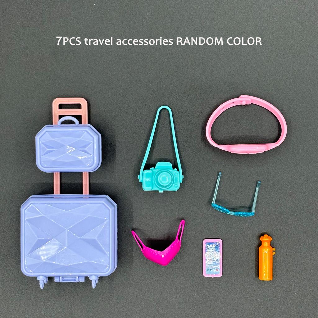 9 Stück Zelt Strandstuhl Reisezubehör Modisches Spielhaus Lustiges Camping-Spielzeug für Puppen Kinderspielzeug Weihnachtsgeschenk