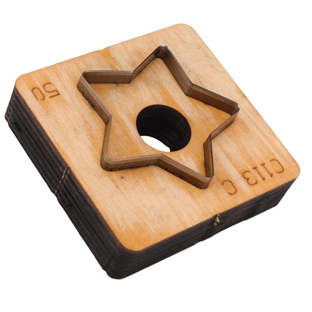 Star Leather Cutting Die Wooden Base Incisive Steel Blade Multifunctional Leather Die Cutter for Crafts Decors