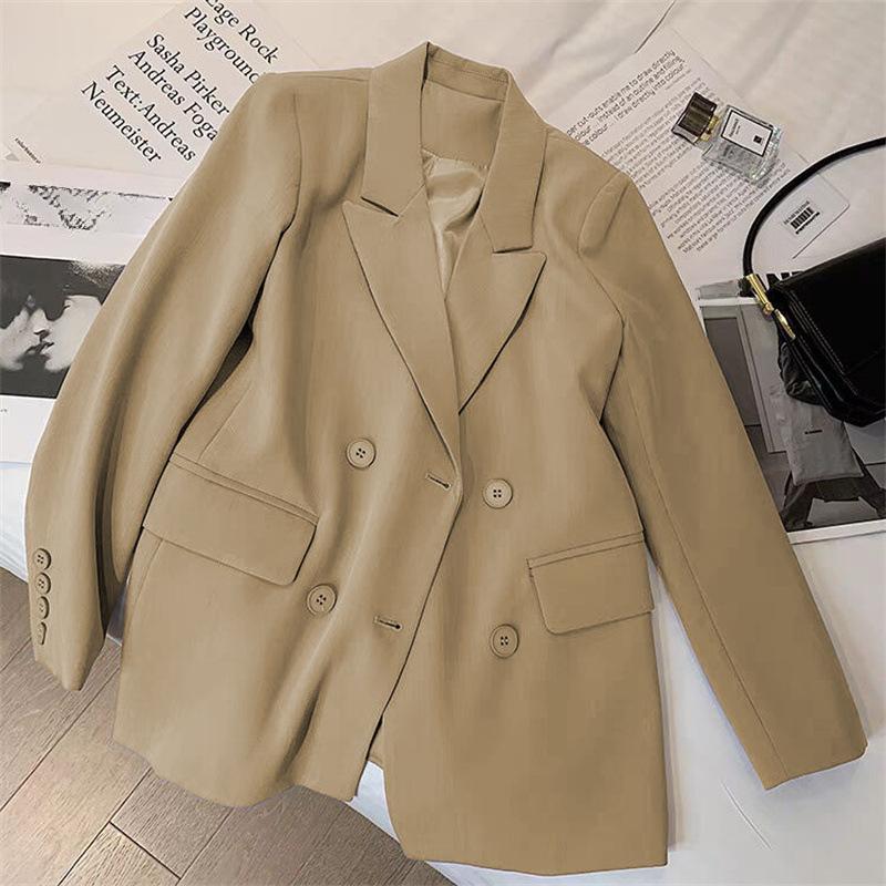 

Повсякденний піджак з довгим рукавом Однотонний піджак для жінок Модні корейські ділові офіційні піджаки Костюми зелений чорний XXL хакі