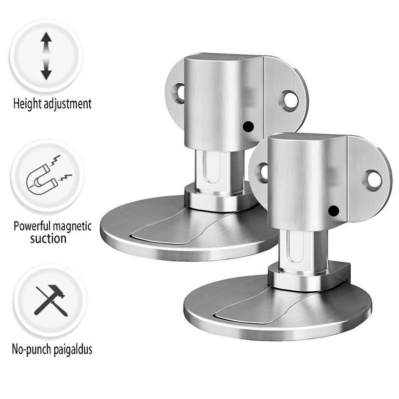 Invisible Zinc Alloy Magnetic Door Stopper & Silent Anti-Collision Closer for Bedroom/Bathroom.