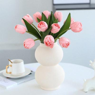 1 Bunch Tulip Real Touch Fake Flowers Artificial Flowers 6 Heads for Mother Valentine's Day Gifts Artificial Luxury Tulip for Home Wedding Decorations