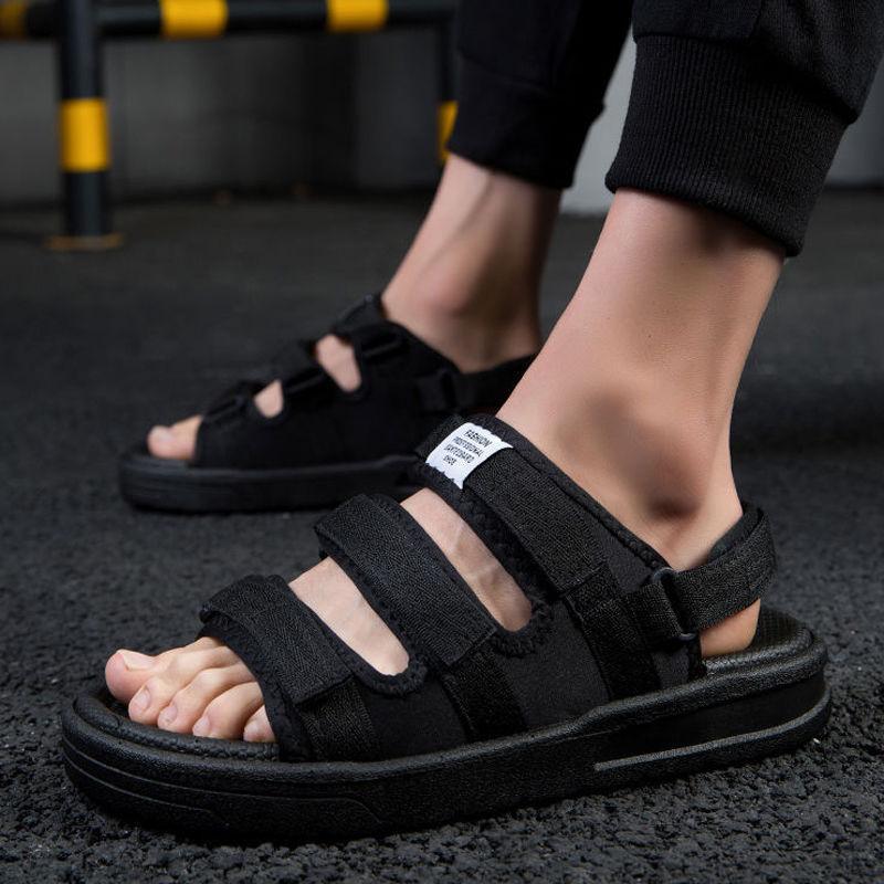 

2025 новые летние мужские сандалии повседневные трендовые пляжные сандалии для вождения на открытом воздухе спортивная одежда износостойкие тапочки 36 чёрный