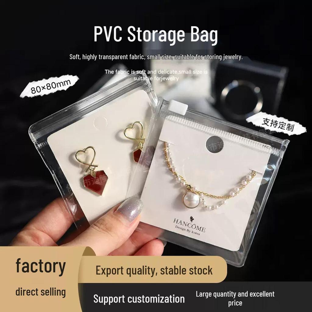 Clear PVC Zipper Bag for Anti-Oxidation Jewelry Storage: Self-Sealing Design for Wenwan Beads and Bracelets.
