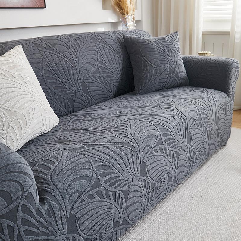 

1pc Jacquard Elastic Sofa Slipcover Stretchable Washable Furniture Protector Couch Cover for Living Room Sectional Sofa Armchair 1 Seater 90-140cm темно серый