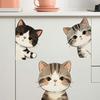 3 Stück Guckende Katze Rausguckende Wandaufkleber Cartoon Katzen Aufkleber Abnehmbar Abziehen