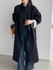 Women's High-End Korean British Retro Trench Coat: Stand-Up Collar, Waist-Cinching, Loose Fit, Mid-Length (5052-1)