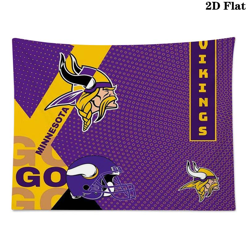 Minnesota Vikings Logo Wall Tapestry Aesthetic Wall Hanging Printed Fabric Blanket Decorative Tapestries for Bedroom Living Room Home Decor
