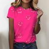 Summer Trend Simple Temperament Love Print Round Neck Short Sleeved T-shirt