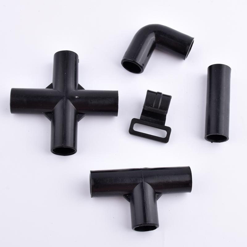 2-30Pcs ABS Black Joint Three-way Four-way 90° Elbow Pipe Connector Plant Support Wardrobe Tent Ixed Fittings 12mm Inner Dia