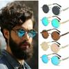 Vintage Steampunk Round Sunglasses With Reflective Mirrored Lenses And Metal Frame