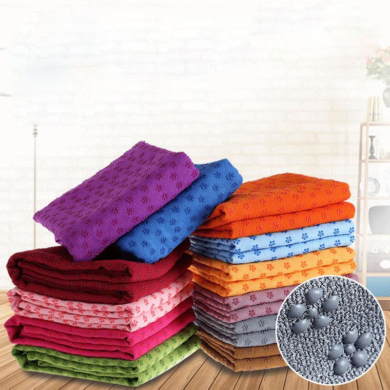 Portable Anti-slip Sweat-absorbent Yoga Mat Towel Cloth Mat Ultra-thin Yoga Blanket Towel Blanket Workout with Pouch