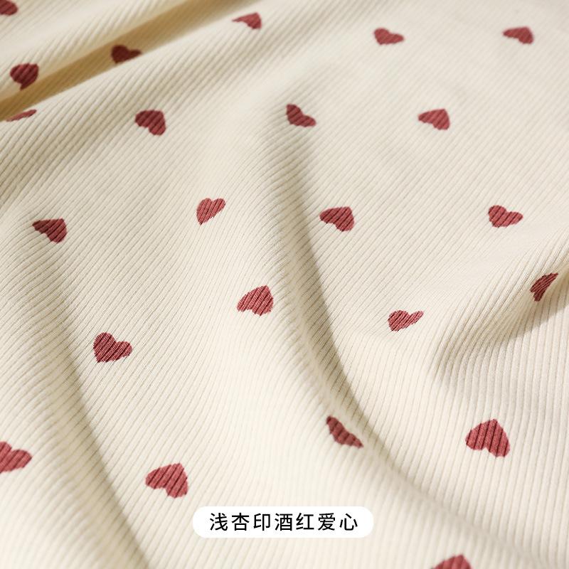 Summer Fashion Stretchy Dot Rib Printed Cotton Sewing Knit Fabric By Half Yards Dress,T-shirt Jersey Material  sewing tela