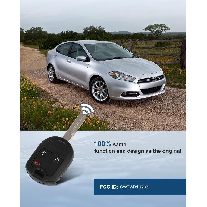 ECCPP Key Fob Keyless Entry Fits for Ford Taurus X 3.5L 2008-2009 3 buttons Remote Control Replacement CWTWB1U793