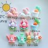 10 Pcs New Cute Cartoon Rabbit Flower Series Flat Back Resin Scrapbooking DIY Jewelry Hairpin Craft Decoration Accessorie