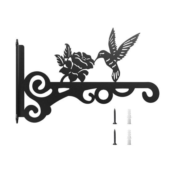 

Кронштейн для подвешивания растений Настенный крючок для горшка с винтами Стабильная конструкция Нержавеющий Простота установки Кормушки для птиц Подвесной крючок для колокольчиков чёрный