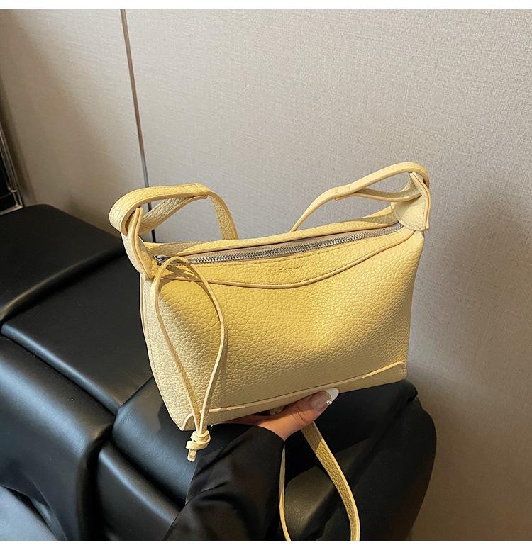 

Новая женская сумка изысканный узор личи сумка-мессенджер однотонная для通勤 модная наплечная сумка женская жёлтый