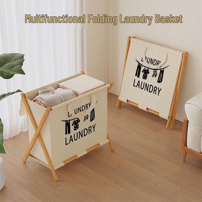 Foldable Laundry Basket Storage Stand for Bathroom and Household Use