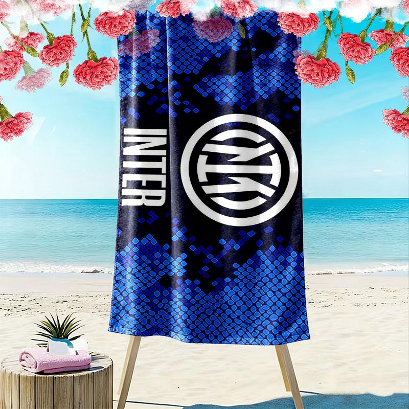 Inter Milan Print Beach Towel, Large Soft Quick Dry Towel for Beach Camping Swimming
