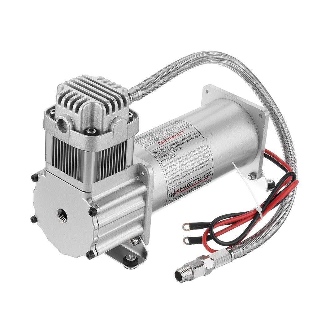 thumbnail image 2 of 12L 7-Port Air Tank For Train Horns & Air Suspension - 200PSI Steel Reservoir With Mounting Kit 2 of 13