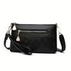 Flower Printed Crossbody Bag, Women's Multi Zipper Clutch Wallet, Fashion Shoulder Purses For Daily Use
