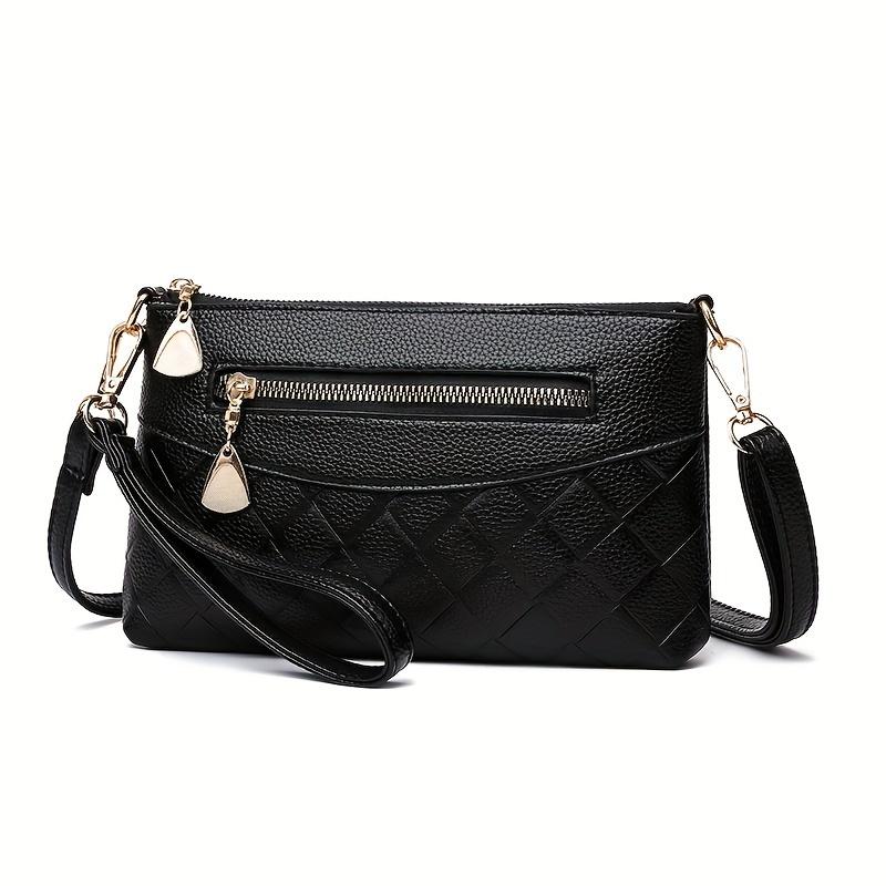 Flower Printed Crossbody Bag, Women's Multi Zipper Clutch Wallet, Fashion Shoulder Purses For Daily Use