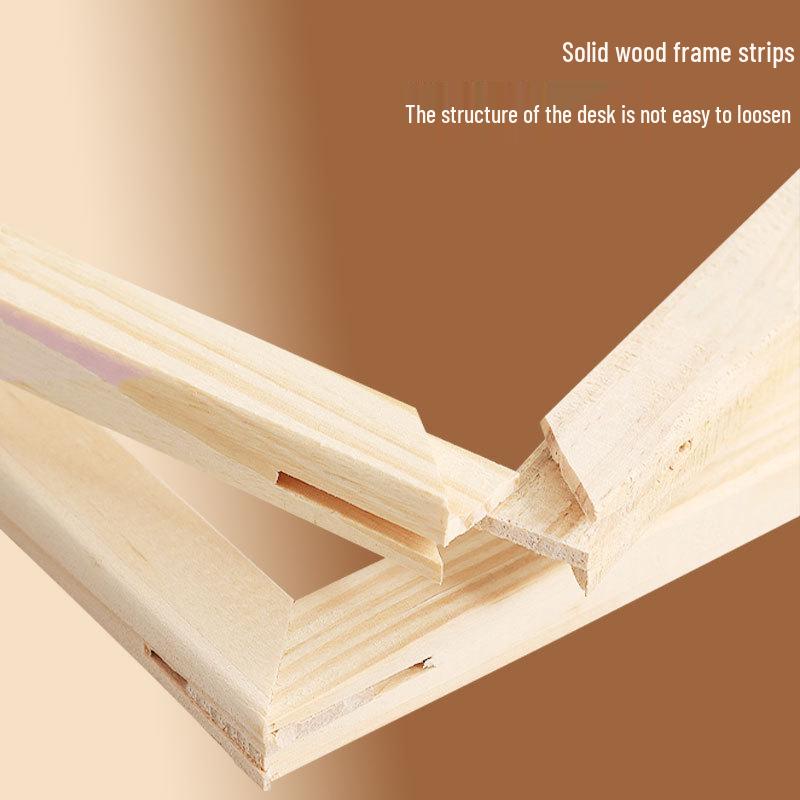 Student Pure Cotton Canvas Frame - Hand-Painted Solid Wood for DIY Acrylic/Gouache/Oil Painting