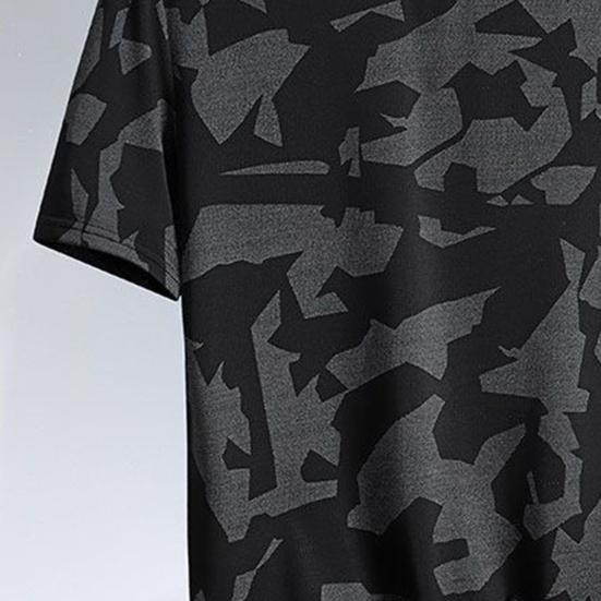 T-shirt Homme Col Rond Manches Courtes Coupe Regular T-shirt Séchage Rapide Extensible Hauts Décontractés Streetwear
