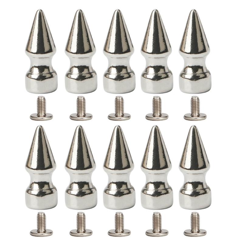10Pcs Decorative Rivets Set Punk Style Nail Buckles Screw Mount Stud Rivets DIY Crafts PU Belt Shoes Clothing Spikes
