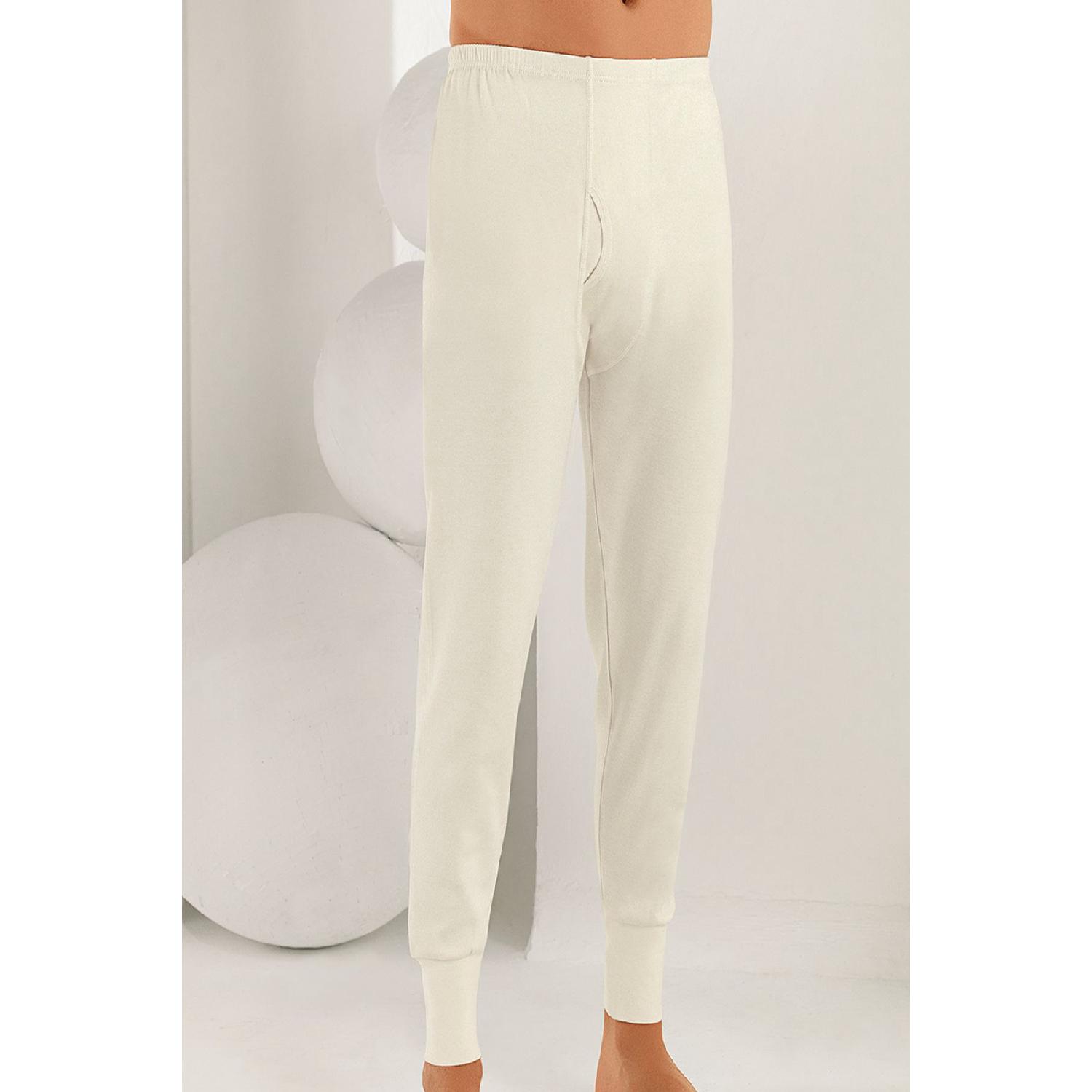 

Men s Cream Long Cuffed Interlock Underwear Me017 L вершковий