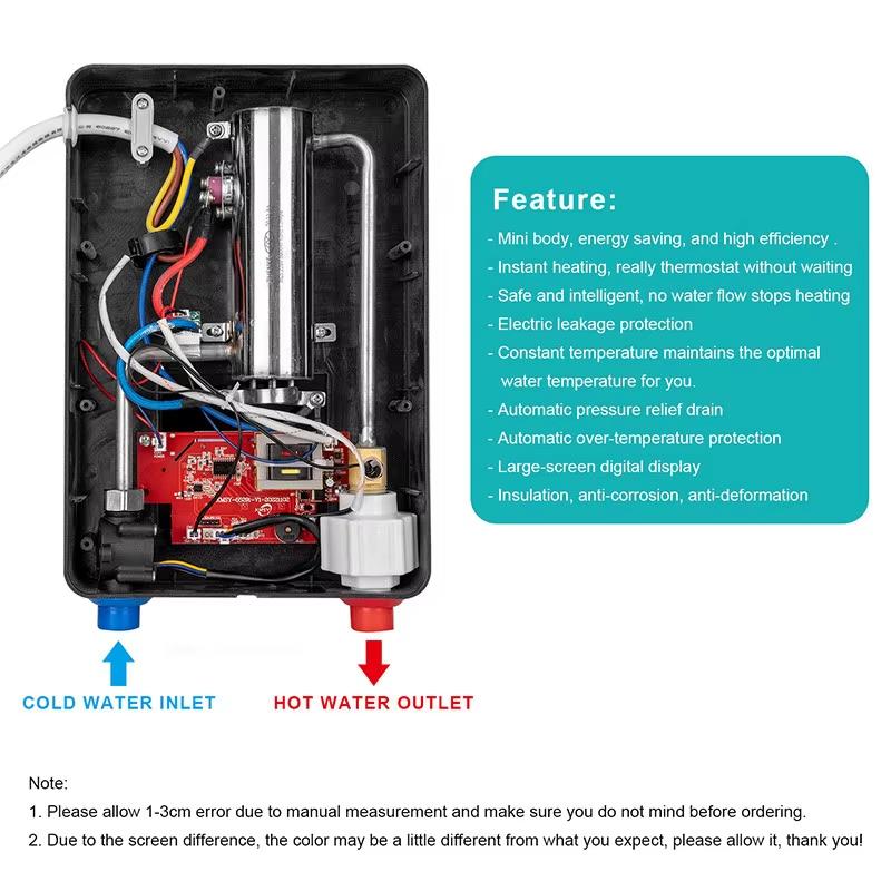Instant Heated Electric Water Heater Bathing Household Water Storage Bathroom Small Quick Heating Small Kitchen Treasure