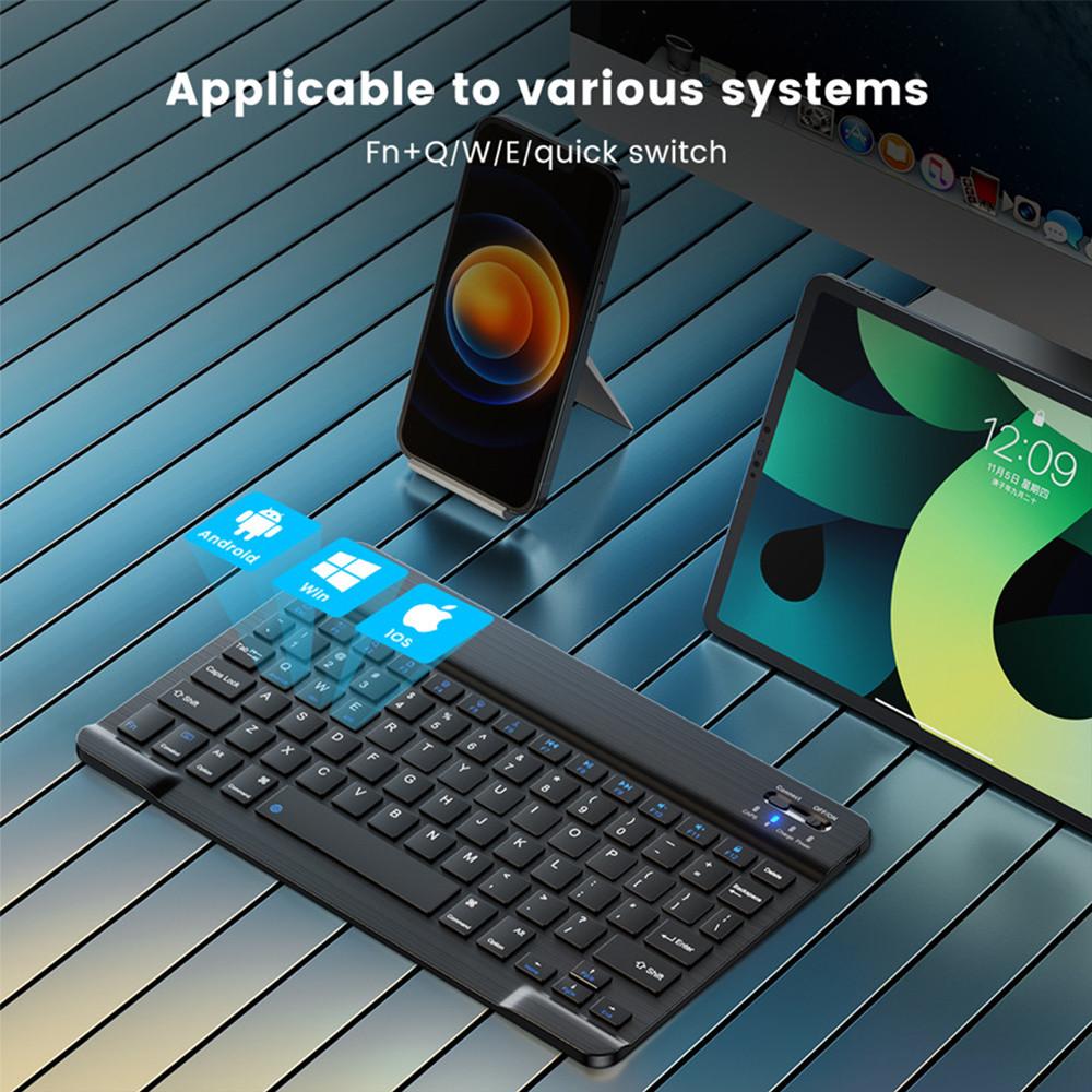 Spanish/English Bluetooth Keyboard 10 Inch for iPad Air 4 5 Pro Wireless Rechargeable Keyboard for Phone Tablet Laptop Universal