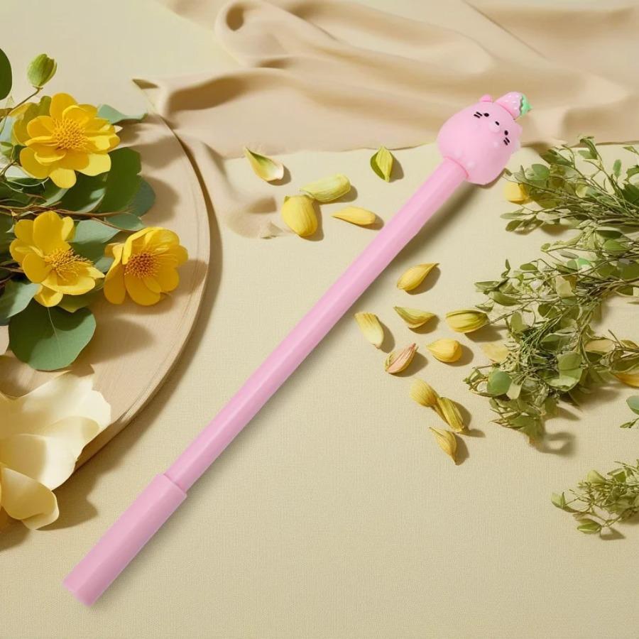10Pcs Creative Animal Fruit Gender-neutral Pen, Korean Version of Black Student Exam Water-based Pen